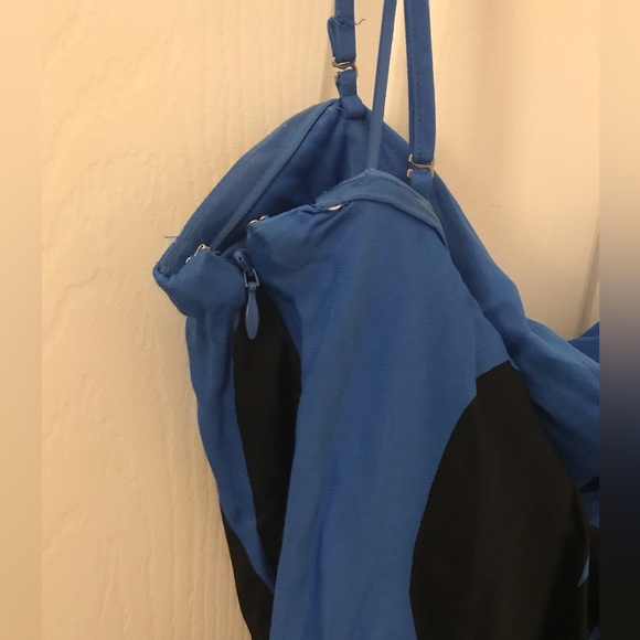 NEW Anthropology Tilda Blue & Black Flower Strapless Dress - Picture 9 of 9